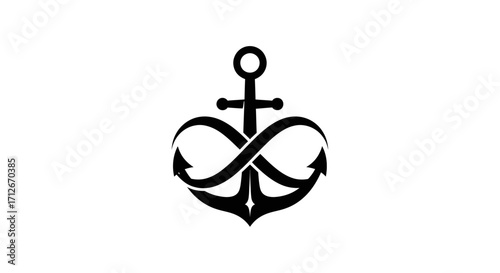 Nautical anchor intertwined with an eternal infinity symbol.