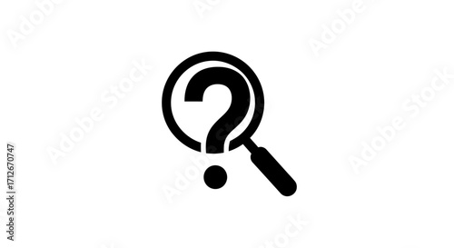 Magnifying glass with a question mark icon for search and inquiry.