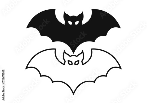 Icono negro de Murciélago en fondo blanco