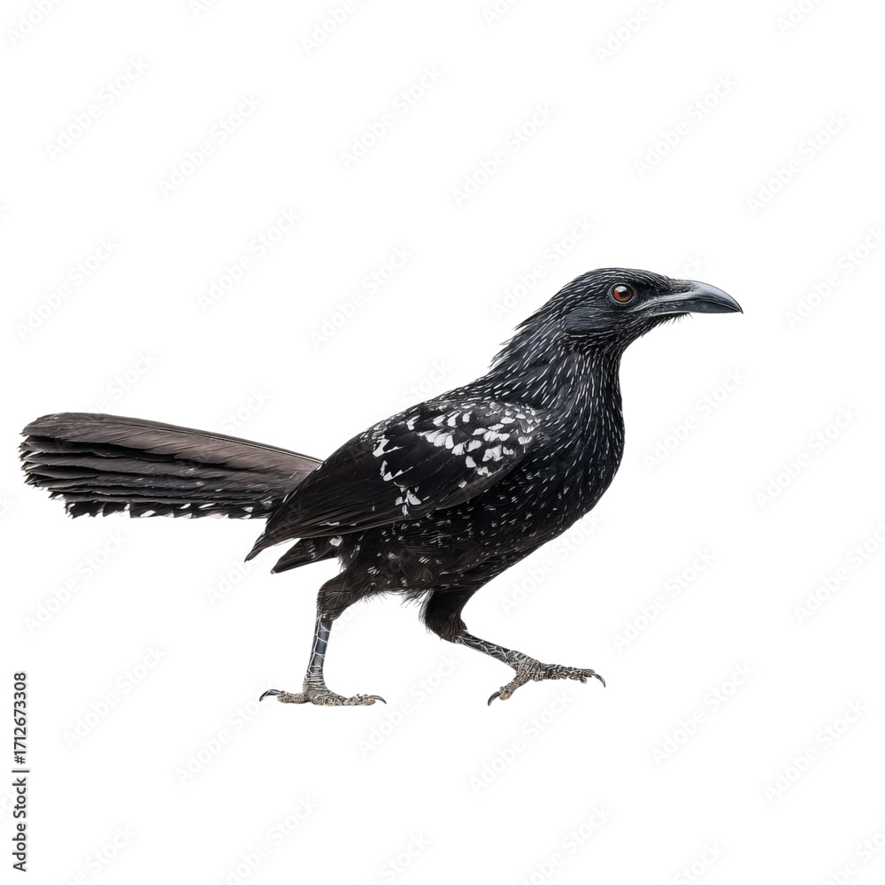 Obraz premium Png of the asian glossy starling is walking isolated on transparent background, a species of starling in the family sturnidae, found in southeast asia
