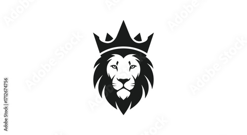 Majestic Lion Head with Crown Logo Design.