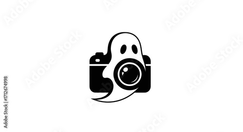 Ghost camera logo design for photography or paranormal investigation.