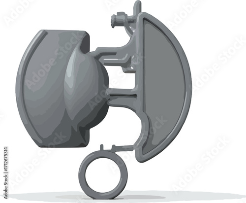 Abstract 3D rendered grey mechanical component, symbolizing advanced technology and modern industrial design principles