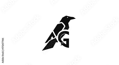 Monogram AG Raven Logo Design.