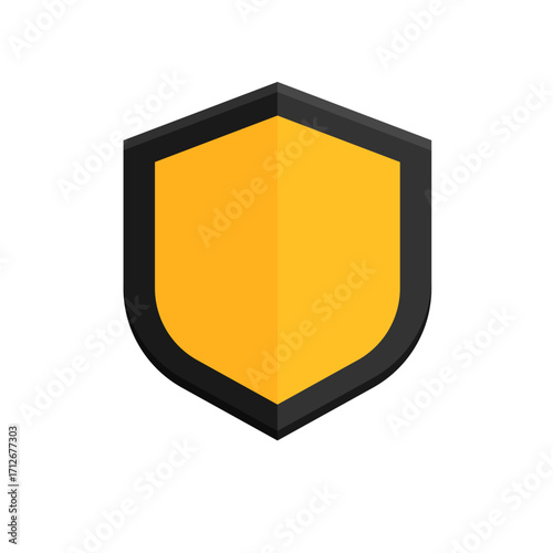 Blank Yellow Shield Emblem Icon for Security and Protection