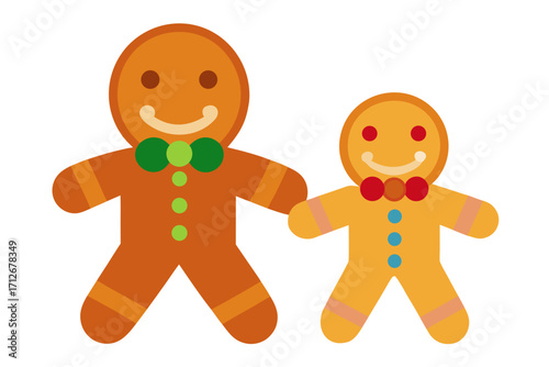 Gingerbread man and woman  vector  isolated on white background