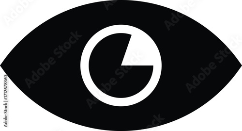 Eye icon. Vision Icon in black flat design, filled black style  
