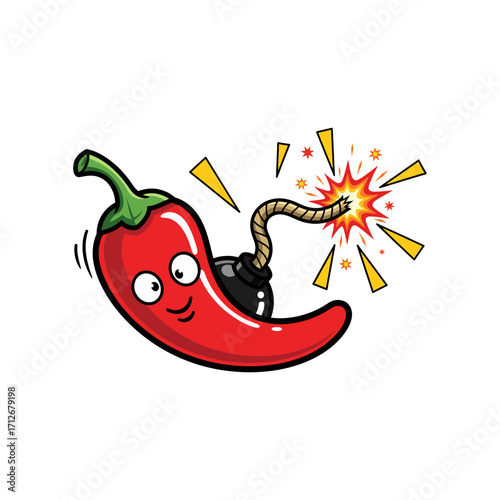 Spicy red hot chili peppers, a vibrant symbol of fresh, healthy food and fiery flavor, are a beautiful vector illustration