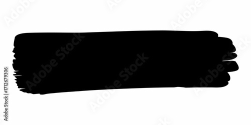 Bold black brush stroke for artistic projects or design elements, strong creative impact and modern flair