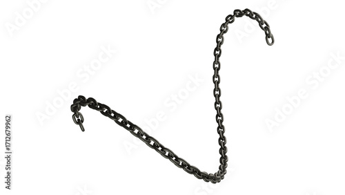 3D Render of Black Metal Chain
