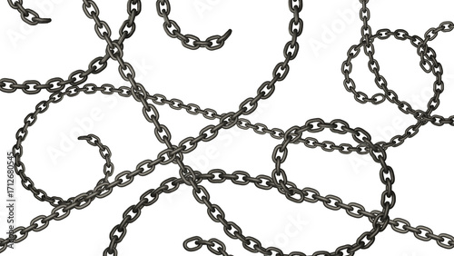 3D Render of Black Metal Chain
