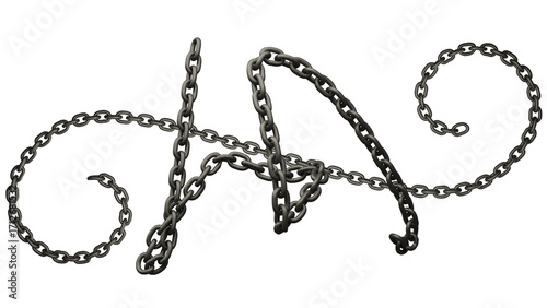 3D Render of Black Metal Chain