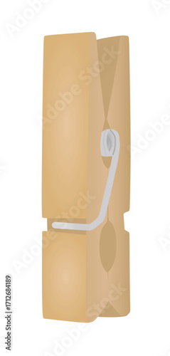 Wooden hang clip. vector illustration	
