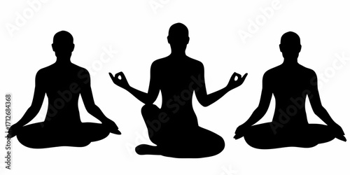 Find inner peace with yoga silhouettes perfect for wellness brands and meditation apps