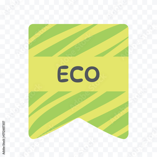 Eco vector sign. Product sticker. Green gray isolated label. Symbol for food, merchandise, label, healthy eating, lifestyle, design element
