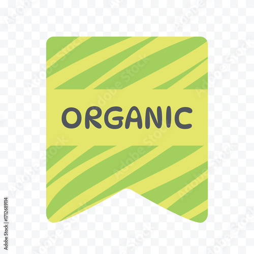 Organic vector sign. Product sticker. Green gray isolated label. Symbol for food, fruit, labeling, healthy eating, diet, design element