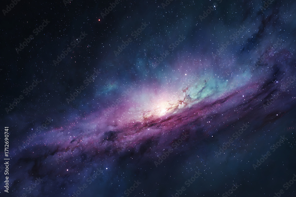 Fototapeta premium Vibrant Galaxy with Stars and Nebula in Deep Space