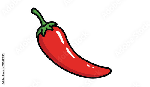 Vibrant red chili pepper icon symbolizing heat spice flavor cuisine food ingredient culinary cooking freshness and taste isolated on white background