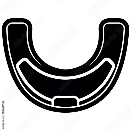 Vector art of black mouthguard icon, sports protection equipment illustration design