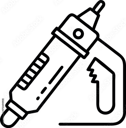Vector art of dental syringe for administering anesthesia or irrigation, illustration design