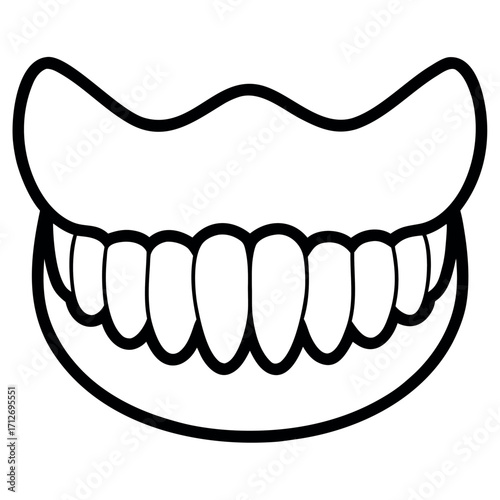 Vector art of upper and lower set of human teeth, illustration design