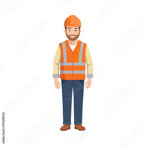 Site Engineer/Foreman Character Creator Kit — Semi‑Flat Vector, Multi‑View, Modular