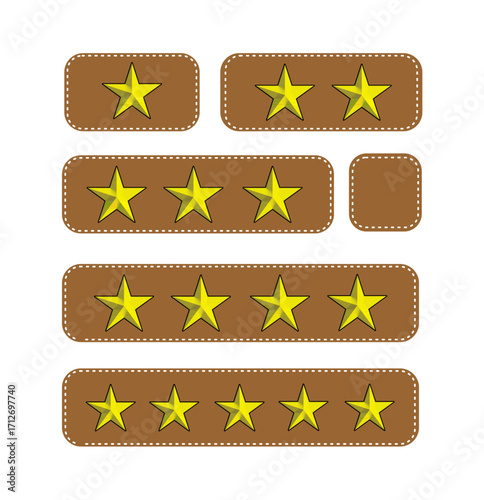 Star Ranking Badges A Collection of Graphic Elements for Achievement and Rating Visualization