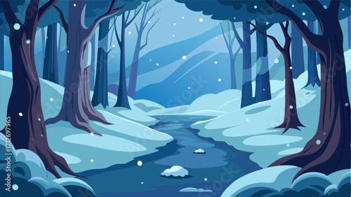 An enchanted wood dusted with a layer of powdery snow a magical stillness hangs in the air.