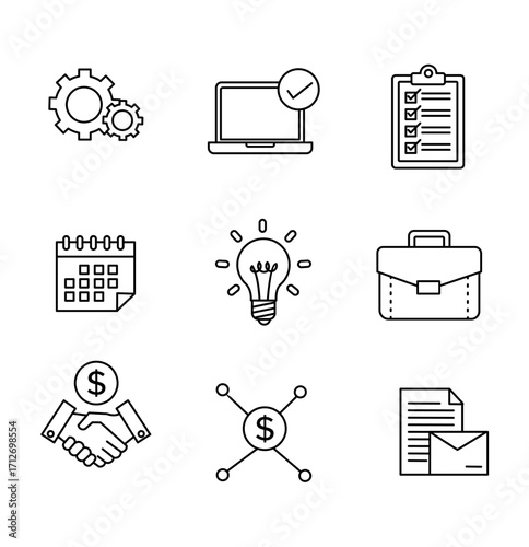 Digital Business and Innovative Concepts A Set of Icon-Based Illustrations