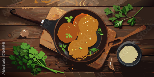 Closeup of a delicious gourmet Christmas ham dinner plate