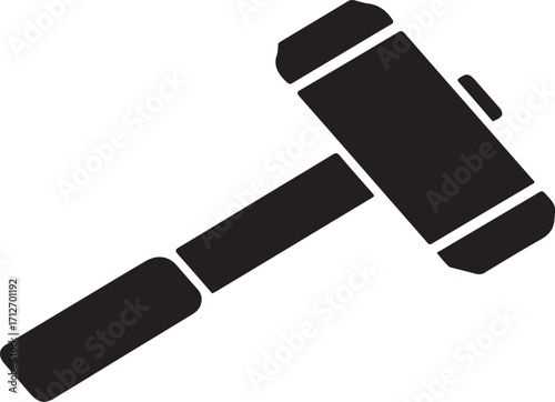 Black gavel icon on white background judge justice