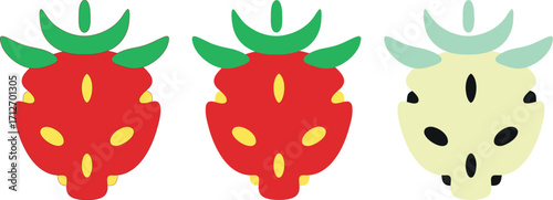 ABSTRACT STRAWBERRY DRAWING WITH MINIMALIST AND STYLIZED LINE