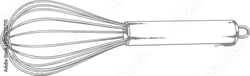 Metallic whisk, kitchen utensil, cooking tool