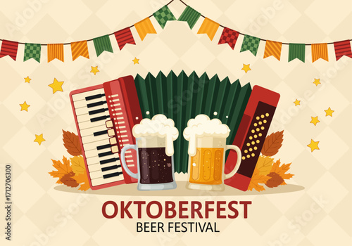 Oktoberfest Beer Festival: Music, Mugs, and Autumn Leaves Celebration