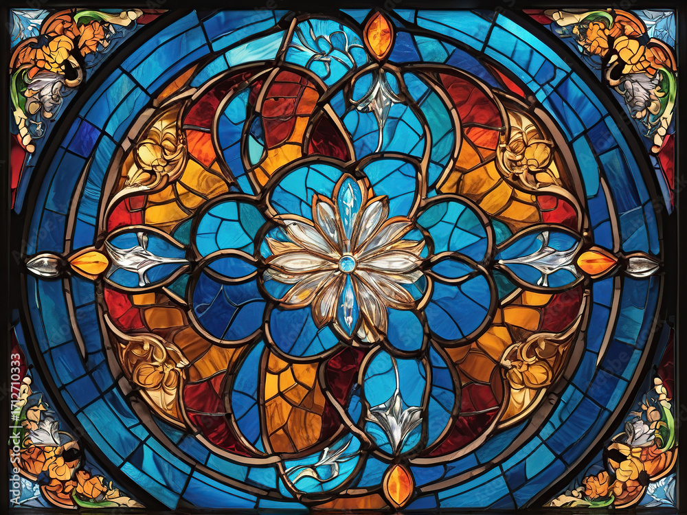 Obraz premium stained glass window in a church