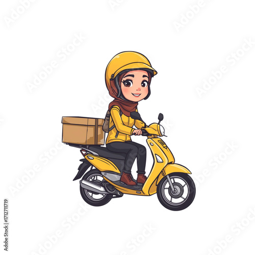 girl riding a scooter