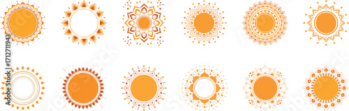 Mandala circle set big collection: Yellow, orange, frame, dussehra, diwali, deepavali, durga, puja, festive, indian, decoration, event, yellow, orange,  holi, krishna, janmashtami, 