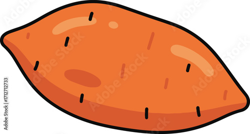 This is a digital illustration depicting a single sweet potato.