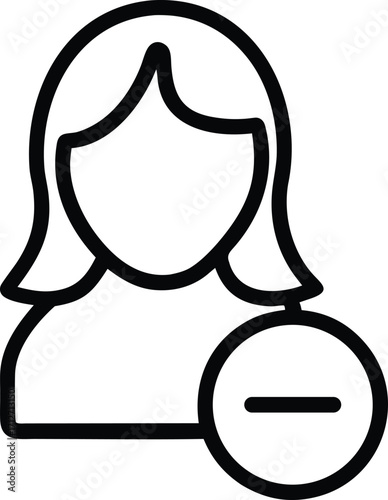 user with minus outline icon for Remove sign