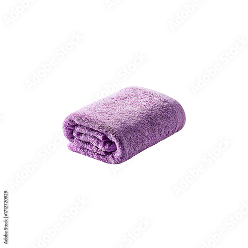folded pink terry towel isolated on a transparent background, in a PNG format
