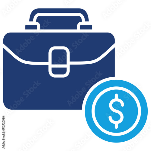 Work Flat Blue Icon