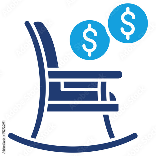 Pension Flat Blue Icon