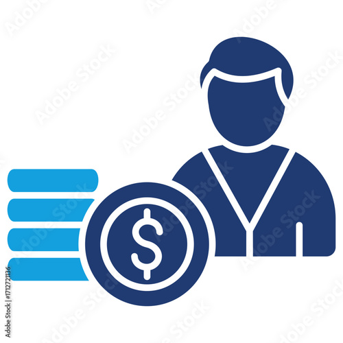 Income Flat Blue Icon