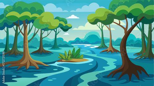 As the tide ebbs and flows the mangrove forest undergoes a constant change showcasing the resilience of these unique ecosystems.