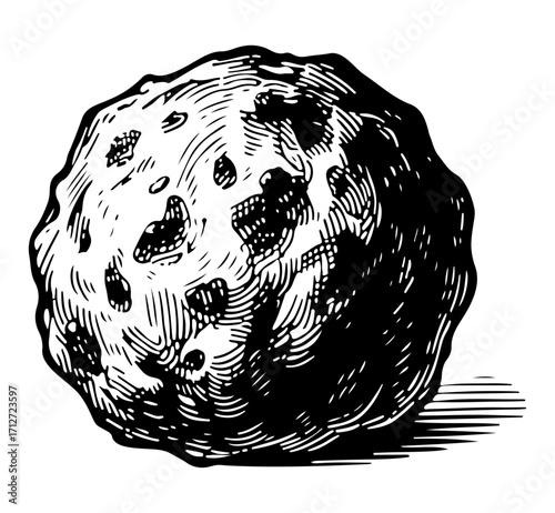 Meatball vector engraving style illustration