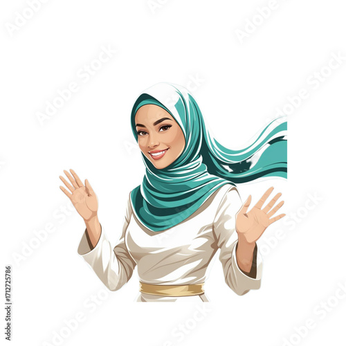 moslim green hijab women