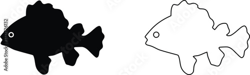 Fish Silhouettes Fish Silhouettes Koi Fish Silhouettes Set Of Cartoon Fish Silhouettes Cod vector Fish Silhouettes Eps 10