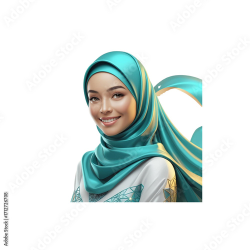 moslim green hijab women