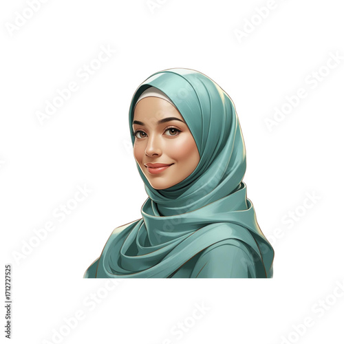 moslim green hijab women