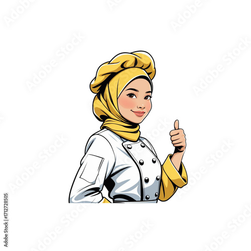 chef girl with a hat
